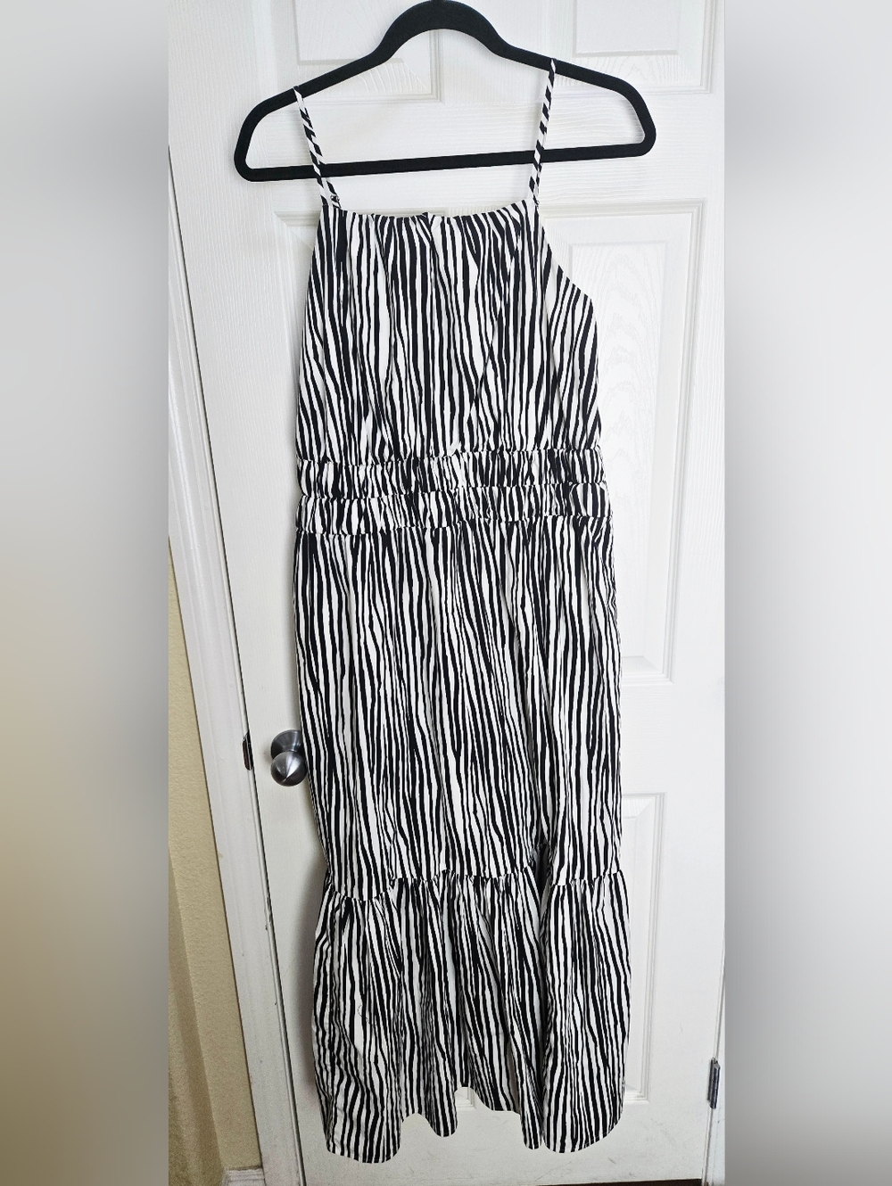 Express Poplin Smocked Tiered Maxi Dress
